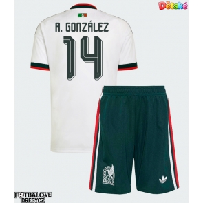 Mexiko Armando Gonzalez #14 Dětské Venkovní dres komplet MS 2026 Krátký Rukáv (+ trenýrky)
